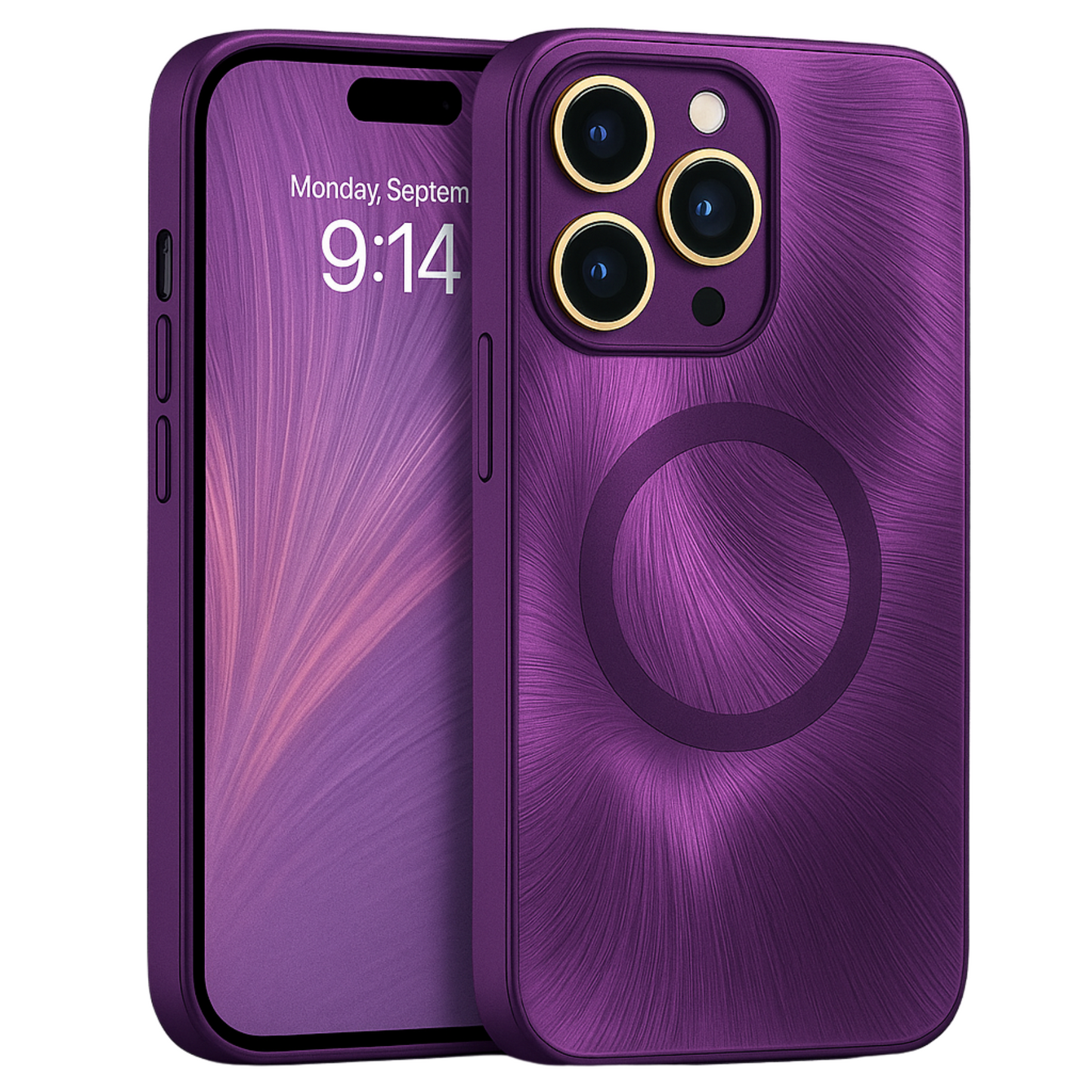 Husa de Protectie Pentru iPhone  MagSafe, model cu efect 3D tip Pana, design elegant si protectie completa inclusiv Lentile impotriva socurilor si zgarieturilor