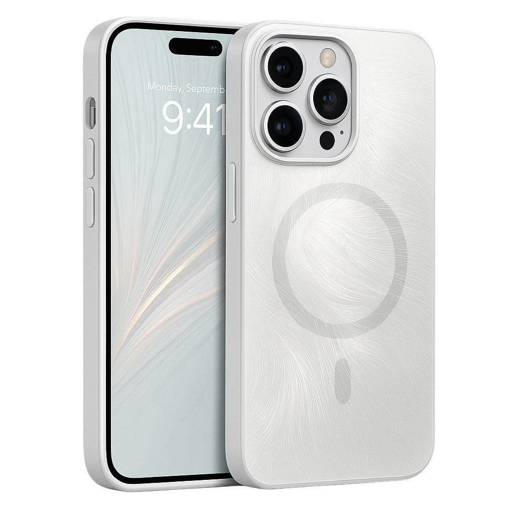 Husa de Protectie Pentru iPhone  MagSafe, model cu efect 3D tip Pana, design elegant si protectie completa inclusiv Lentile impotriva socurilor si zgarieturilor
