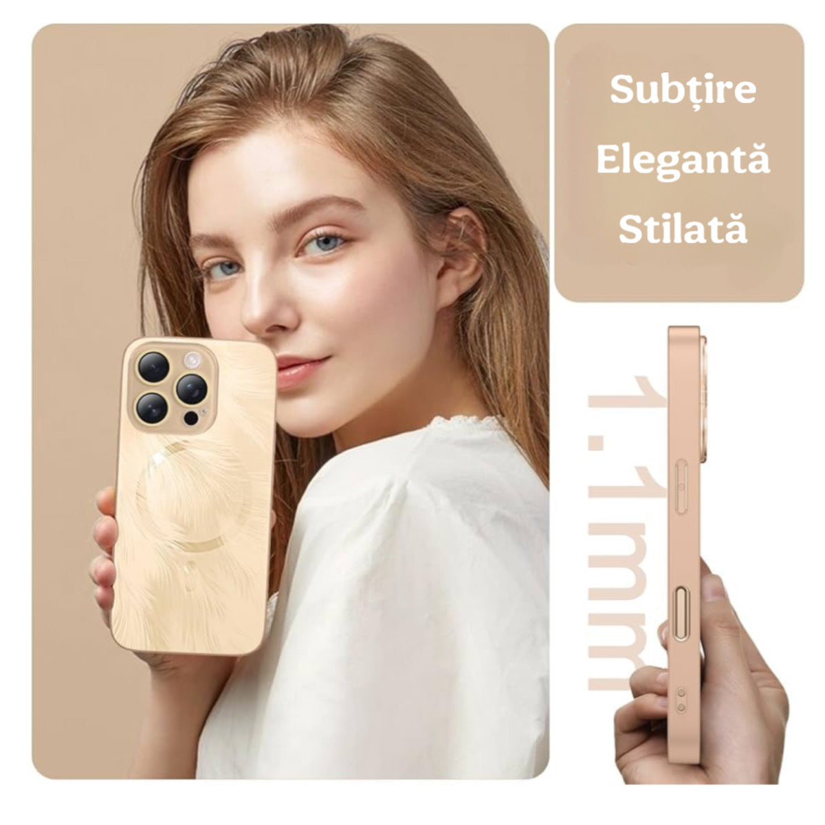 Husa de Protectie Pentru iPhone  MagSafe, model cu efect 3D tip Pana, design elegant si protectie completa inclusiv Lentile impotriva socurilor si zgarieturilor
