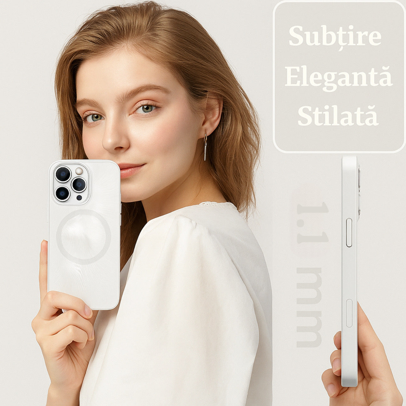Husa de Protectie Pentru iPhone  MagSafe, model cu efect 3D tip Pana, design elegant si protectie completa inclusiv Lentile impotriva socurilor si zgarieturilor