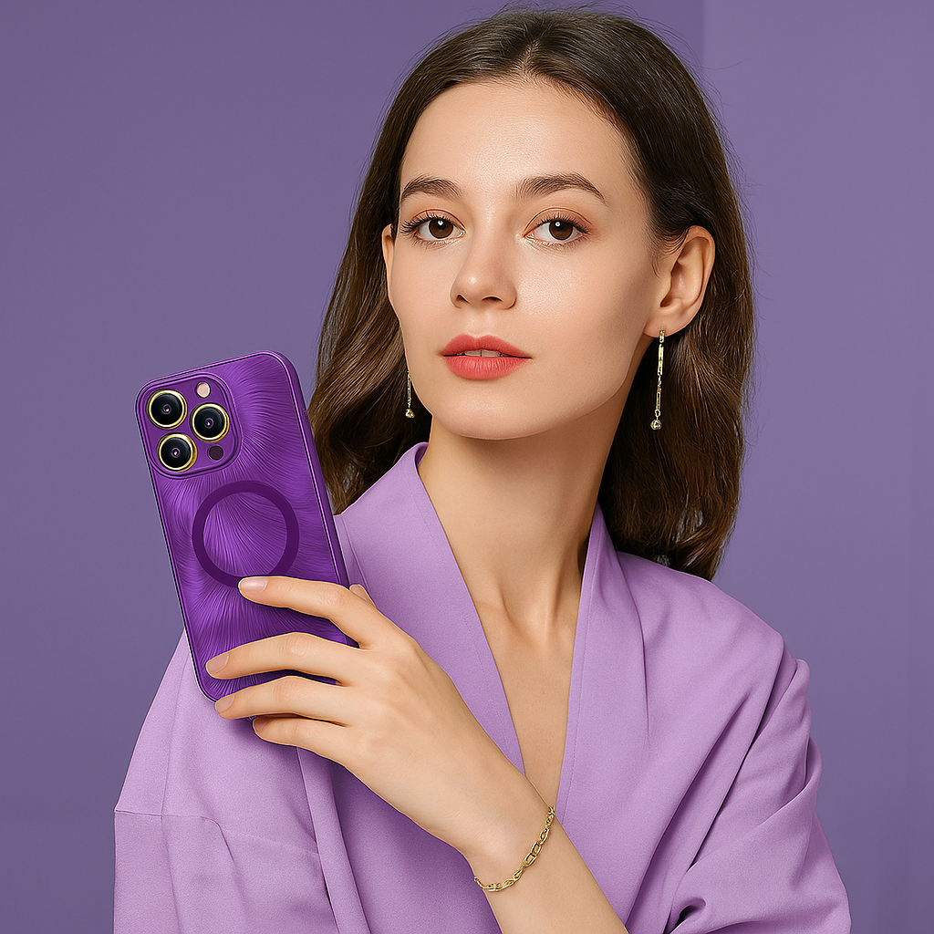 Husa de Protectie Pentru iPhone  MagSafe, model cu efect 3D tip Pana, design elegant si protectie completa inclusiv Lentile impotriva socurilor si zgarieturilor