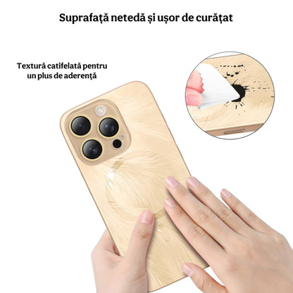 Husa de Protectie Pentru iPhone  MagSafe, model cu efect 3D tip Pana, design elegant si protectie completa inclusiv Lentile impotriva socurilor si zgarieturilor