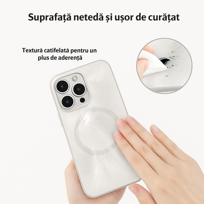Husa de Protectie Pentru iPhone  MagSafe, model cu efect 3D tip Pana, design elegant si protectie completa inclusiv Lentile impotriva socurilor si zgarieturilor
