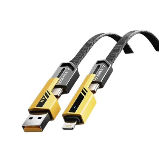 Cablu Date, Cablu Incarcare, 4 in1, 2m, 65W, Fast Charger, Compatibil cu Apple, Tableta, Android, Laptop, USB-C la USB-C,USB-C la Lightning,USB-A la USB-C