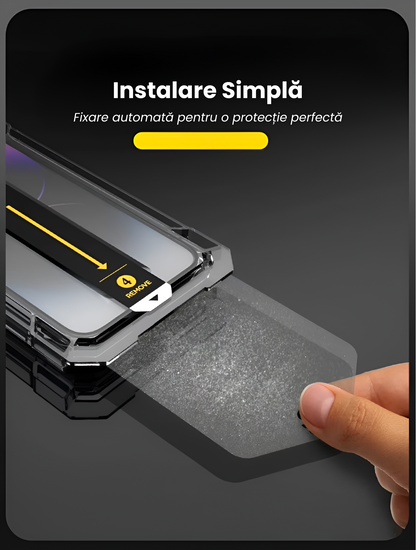 Set 2 x Folie Privacy Glass sau Transparenta Fara Margini Negre Pentru Iphone/Samsung, Sticla Securizata, Ez Fit instalare usoara cu EASYAPP pentru indepartarea prafului, SLSpeed, Anti-zgarieturi, Anti-amprenta, Anti-explozie, Anti-soc