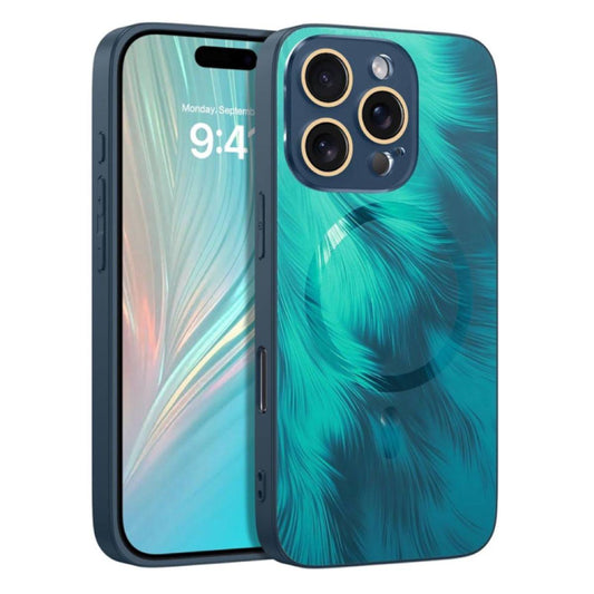 Husa de Protectie Pentru iPhone  MagSafe, model cu efect 3D tip Pana, design elegant si protectie completa inclusiv Lentile impotriva socurilor si zgarieturilor