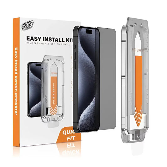 Set 2 x Folie Privacy Glass sau Transparenta Fara Margini Negre Pentru Iphone/Samsung, Sticla Securizata, Ez Fit instalare usoara cu EASYAPP pentru indepartarea prafului, SLSpeed, Anti-zgarieturi, Anti-amprenta, Anti-explozie, Anti-soc